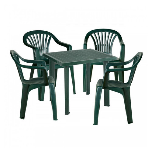Комплект Ost-Fran Fiocco 4 (кресло Altea - 4 шт, стол Fiocco - 1 шт) Пластик Зеленый фото №1