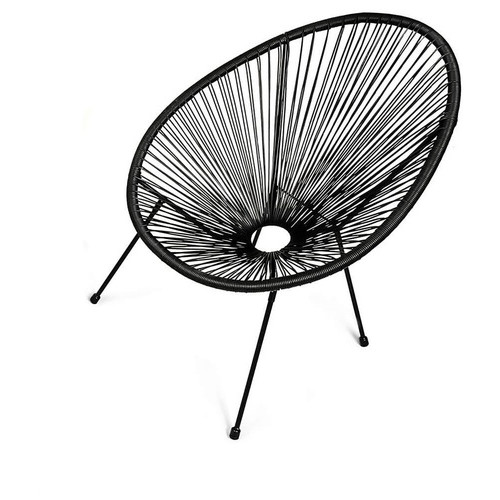 Крісло для вулиці Just Relax Acapulco Black з Ротангу зі сталевим каркасом Чорний фото №5