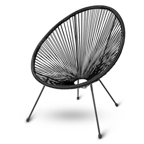 Крісло для вулиці Just Relax Acapulco Black з Ротангу зі сталевим каркасом Чорний фото №3