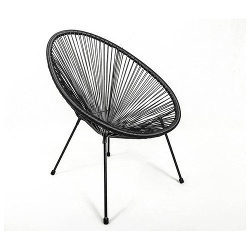 Крісло для вулиці Just Relax Acapulco Black з Ротангу зі сталевим каркасом Чорний фото №2
