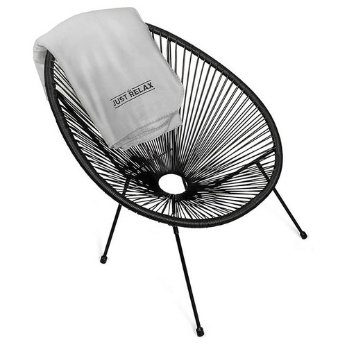 Крісло для вулиці Just Relax Acapulco Black з Ротангу зі сталевим каркасом Чорний фото №6