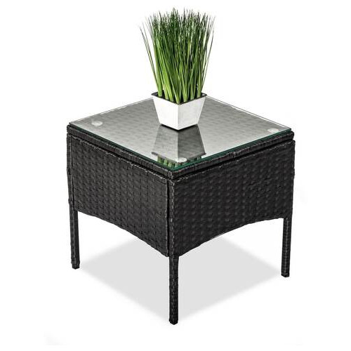Набір садових меблів Just Relax Balconi Black з Ротангу зі сталевим каркасом (Стіл, 2 Крісла) фото №3