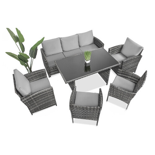 Набір садових меблів Just Relax Deluxe 2 (Grey) Сірий SFS c Ротангу зі сталевим каркасом фото №3