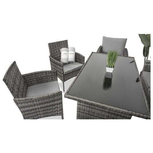 Набір садових меблів Just Relax Deluxe 2 (Grey) Сірий SFS c Ротангу зі сталевим каркасом фото №5