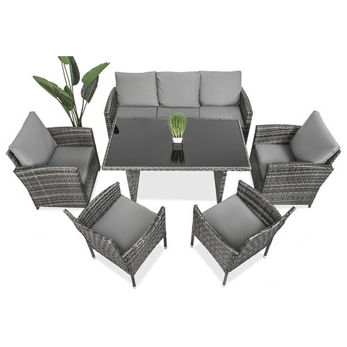 Набір садових меблів Just Relax Deluxe 2 (Grey) Сірий SFS c Ротангу зі сталевим каркасом фото №2