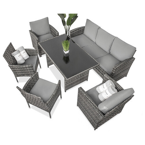 Набір садових меблів Just Relax Deluxe 2 (Grey) Сірий SFS c Ротангу зі сталевим каркасом фото №4