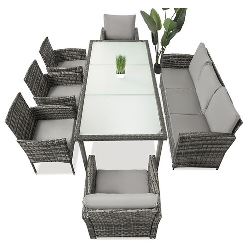 Набір садових меблів Just Relax Deluxe Max 3 (Grey) Сірий SFS c Ротангу зі сталевим каркасом фото №5