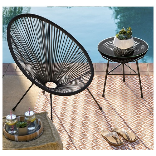 Набір садових меблів Just Relax Acapulco SET-1 Black з Ротангу зі сталевим каркасом Чорний (Крісло та Стіл) фото №7