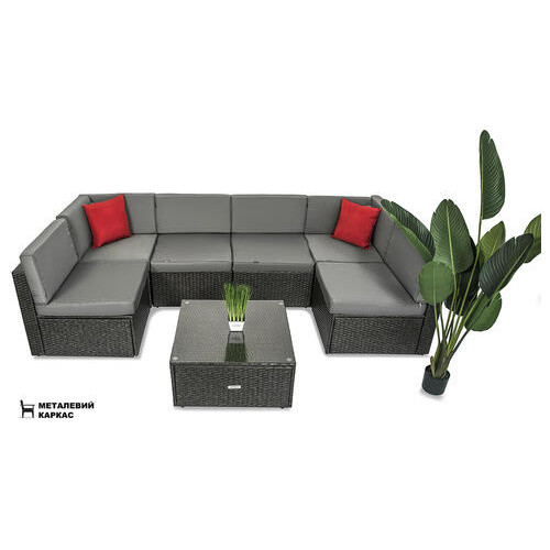 Набір садових меблів Just Relax Lounge Teracce 7 з Ротангу зі сталевим каркасом фото №1