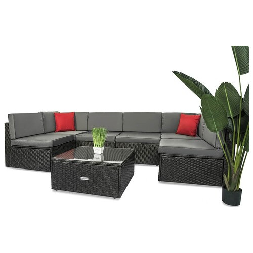 Набір садових меблів Just Relax Lounge Teracce 7 з Ротангу зі сталевим каркасом фото №2