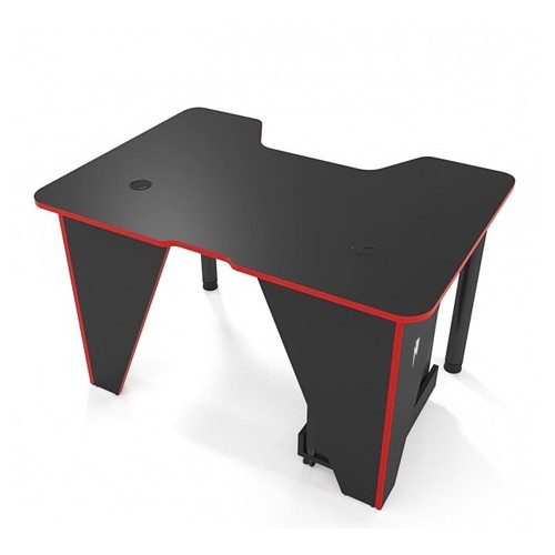 Геймерський ігровий стіл Zeus IVAR-1400 чорний/червоний фото №1