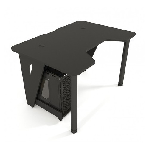 Геймерський ігровий стіл Zeus IVAR-1400 чорний/чорний фото №2