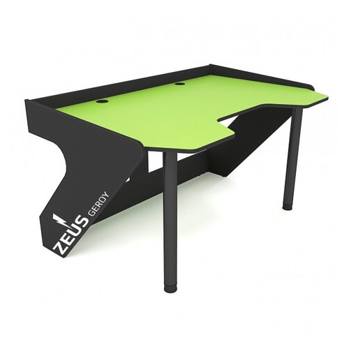 Геймерський ергономічний стіл Zeus GEROY зелено-чорний фото №1