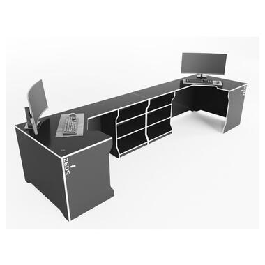 Геймерський стіл ZEUS Revolver 3 чорний/білий ZEUS фото №1