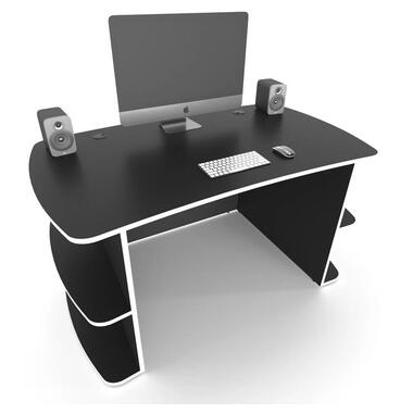 Геймерський стіл ZEUS Floki чорний з білою кромкою ZEUS фото №1