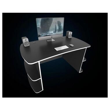 Геймерський стіл ZEUS Floki чорний з білою кромкою ZEUS фото №2