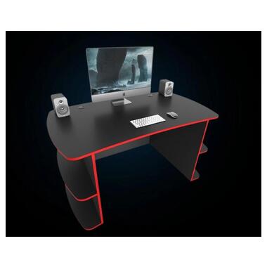 Геймерський стіл ZEUS Floki чорний з червоною кромкою ZEUS фото №2