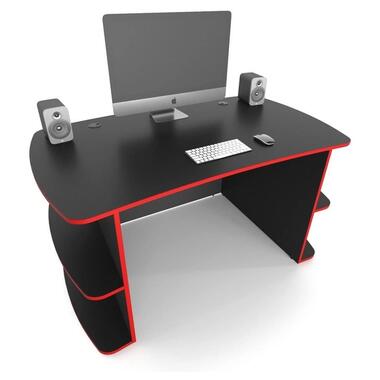 Геймерський стіл ZEUS Floki чорний з червоною кромкою ZEUS фото №1