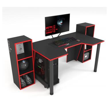 Геймерський стіл ZEUS-Game™ GAMER-5, чорний-червоний ZEUS фото №1