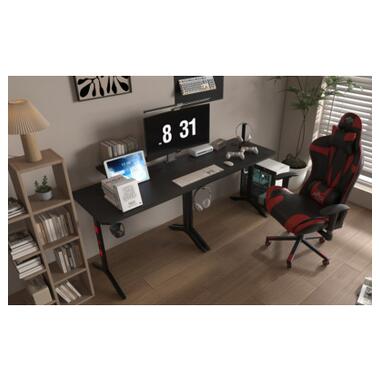 Компьютерный стол GT Racer T-1247 (146x146x60x73) Black фото №7
