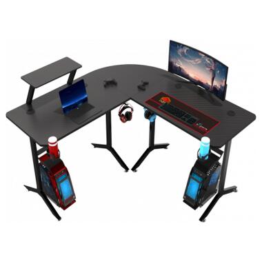 Компьютерный стол GT Racer T-1247 (146x146x60x73) Black фото №5