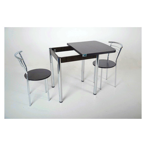 Комплект розкладний стіл Тавол Овале 2 стільці хром Венге фото №2