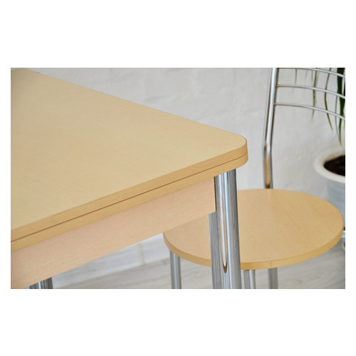 Розкладний стіл Тавол Гранді 4 стільці 80смхх70см (140смх80см) ноги метал хром Молочний фото №6