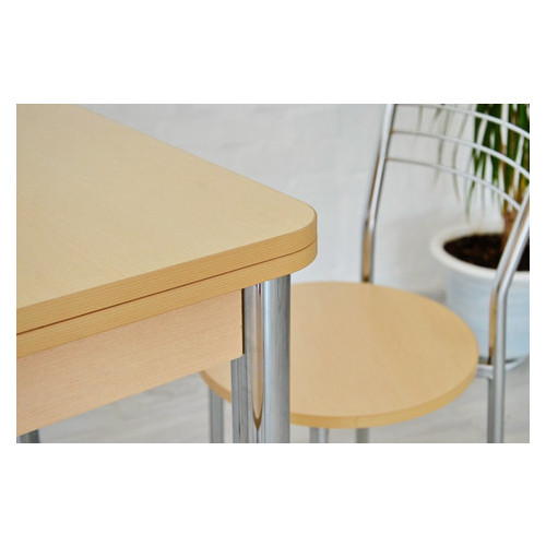 Розкладний стіл Тавол Гранді 4 стільці 80смхх70см (140смх80см) ноги метал хром Молочний фото №7