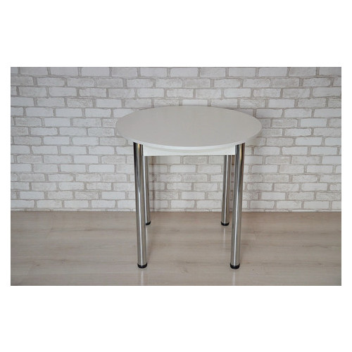 Круглий стіл Тавол Крег D800 ніжки хром Білий фото №1