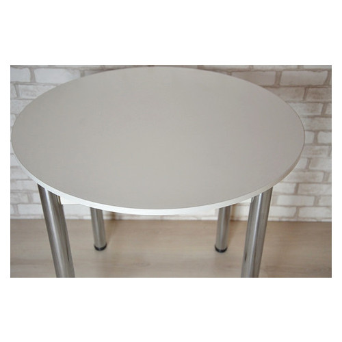 Круглий стіл Тавол Крег D800 ніжки хром Білий фото №3