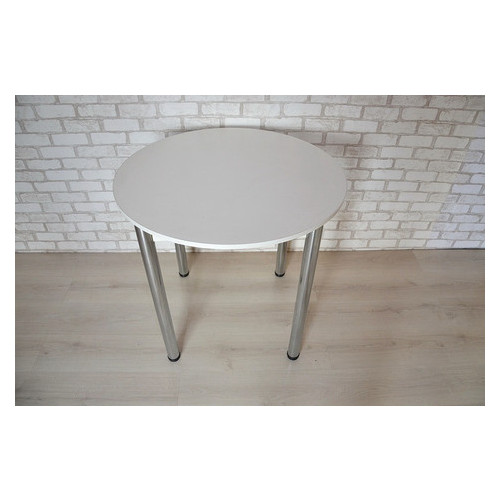 Круглий стіл Тавол Крег D800 ніжки хром Білий фото №2