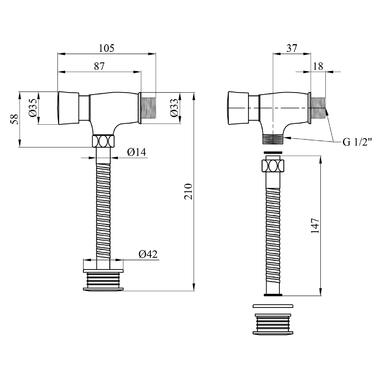 Кран для писсуара Kroner KRM Klassisch-C110 CV022939  фото №2