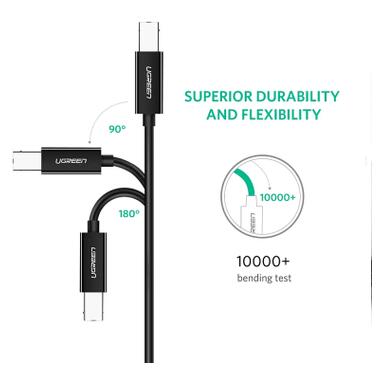 Кабель для принтера USB-C 2.0 to BM 2.0m US241 черный Ugreen (50446) фото №2