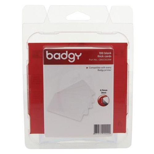 Пластикові карти 0.76мм для принтера Badgy 100/200 100 штук (CBGC0030W) фото №1