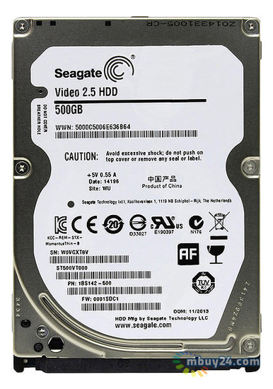 Жорсткий диск Seagate SATA 500Gb 16Mb 5400rpm Video Refurbished (ST500VT000) фото №1