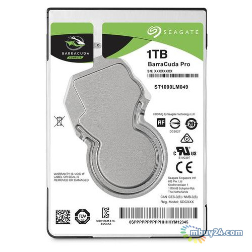 Жорсткий диск Seagate HDD 2.5 SATA 1.0TB BarraCuda Pro 7200rpm 128MB (ST1000LM049) фото №1