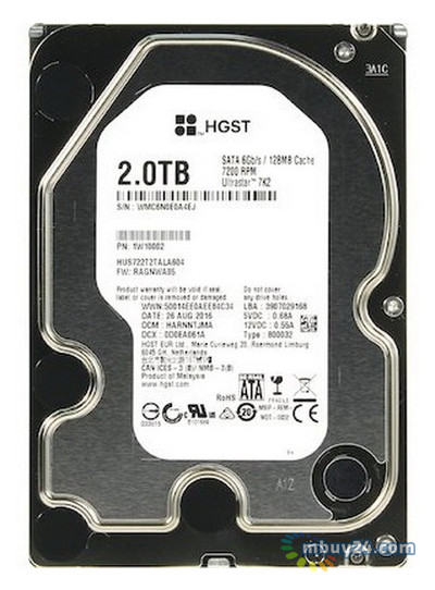 Жорсткий диск 3.5 2TB Hitachi HGST (1W10002/HUS722T2TALA604) фото №2