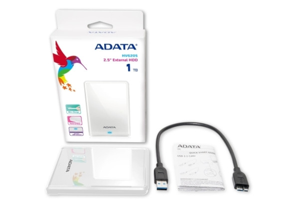 Жорсткий диск ADATA 2.5 USB 3.0 1TB HV620S Slim White (AHV620S-1TU31-CWH) фото №6