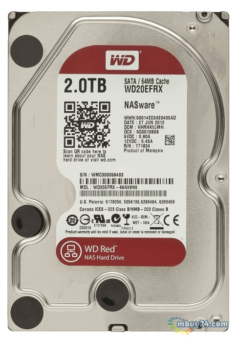Жесткий диск Western Digital 2TB 64MB 3.5 SATAIII WD20EFRX фото №2