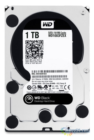 Жорсткий диск Western Digital 3.5 SATA 3.0 1TB 7200rpm 64Mb Cache Black (WD1003FZEX) фото №1