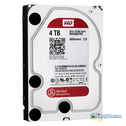Жесткий диск Western Digital 3.5 SATA 3.0 4TB IntelliPower 64MB Red (WD40EFRX) фото №1