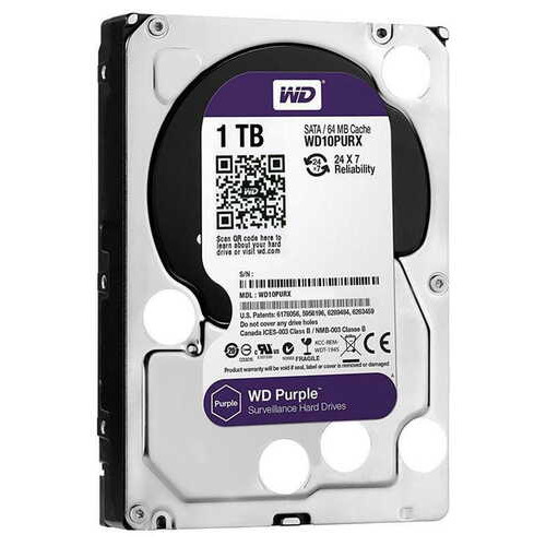 Жорсткий диск HDD SATA 1.0TB WD Purple 5400rpm 64MB (WD10PURZ) Refurbished фото №2