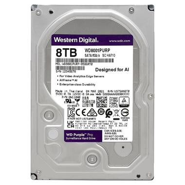 Жорсткий диск Western Digital 8TB 3.5 7200 256MB SATA Purple Pro Surveillance (WD8001PURP) фото №2