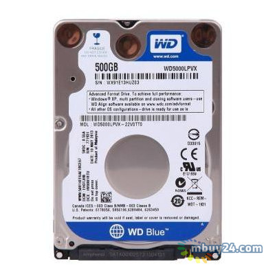 Накопитель HDD Western Digital 2.5 Sata 3.0 500GB 5400rpm 16Mb Cache Blue (WD5000LPCX) фото №1