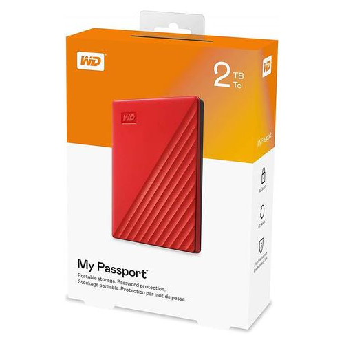 Жорсткий диск Western Digital 2.5 USB 3.2 Gen 1 2TB My Passport Red (WDBYVG0020BRD-WESN) фото №5
