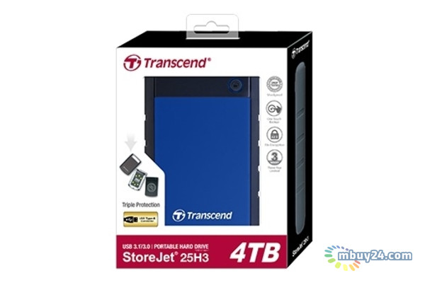Жорсткий диск Transcend StoreJet 2.5 USB 3.1 Gen 1 4TB (TS4TSJ25H3B) фото №5