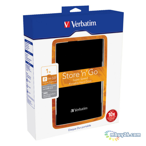Зовнішній жорсткий диск Verbatim Store n Go 1TB 2.5 USB 3.0 Black (53023) фото №6