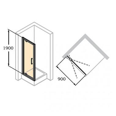 Двері розстібні Huppe X1 90, Anti-Plaque (140703.069.322) фото №3