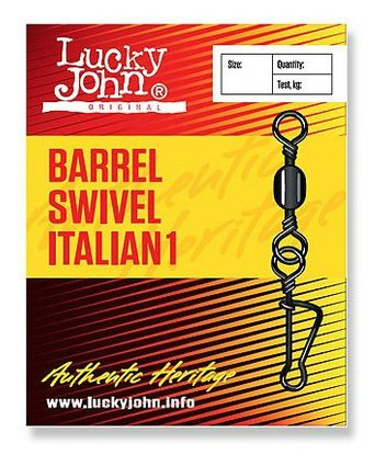 Вертлюжок-застежка Lucky John Barrel Swivel Italian 5051-001 (мин заказ - 10 шт) фото №1
