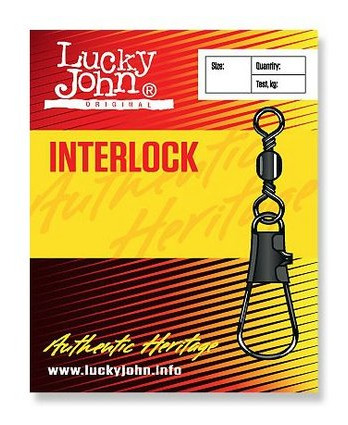 Вертлюжок-застібка Lucky John Interlock LJ5001-014 (мін замовлення - 10 шт) фото №1
